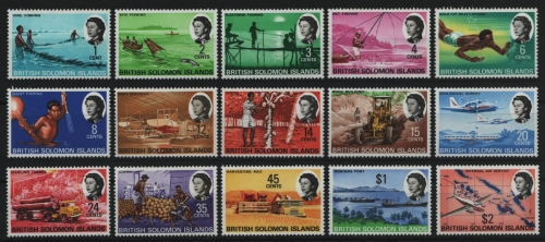 Salomoninseln 1968 - Mi-Nr. 167-181 ** - MNH - Queen Elizabeth II