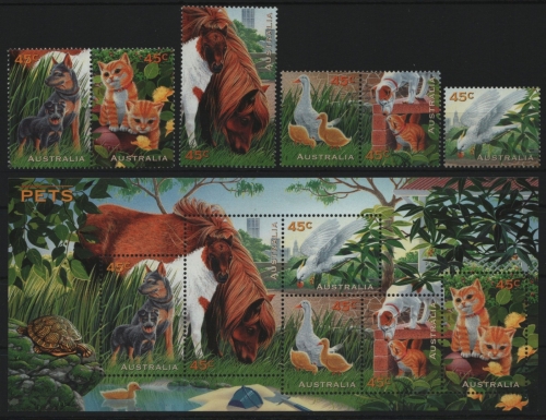 Australien 1996 - Mi-Nr. 1597-1602 & Block 23 ** - MNH - Bauernhoftiere (I)