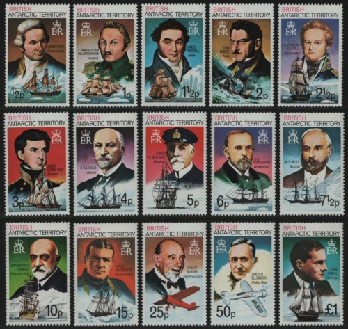 BAT / Brit. Antarktis 1973 - Mi-Nr. 45-59 A ** - MNH - gez. 14 1/4 - Schiffe
