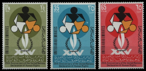 Ver. Arabische Emirate 1973 - Mi-Nr. 18-20 ** - MNH - Menschenrechte