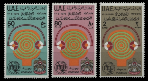 Ver. Arabische Emirate 1976 - Mi-Nr. 54-56 ** - MNH - Weltfernmeldetag