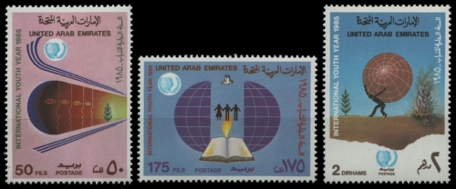 Ver. Arabische Emirate 1985 - Mi-Nr. 188-190 ** - MNH - Jahr der Jugend