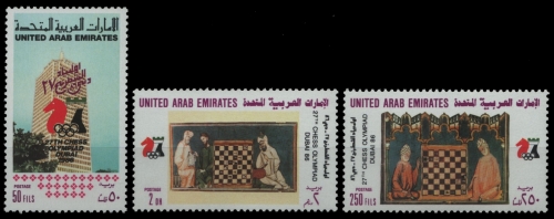 Ver. Arabische Emirate 1986 - Mi-Nr. 210-212 ** - MNH - Schach / Chess