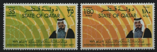 Qatar 1977 - Mi-Nr. 726-727 ** - MNH - Weltfernmeldetag