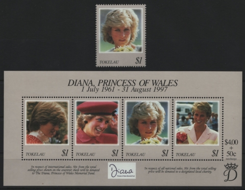 Tokelau 1998 - Mi-Nr. 259 & Block 13 ** - MNH - Prinzessin Diana