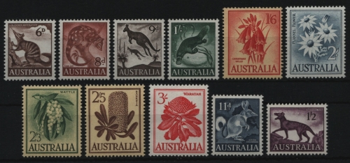 Australien 1959 & 1961 - Mi-Nr. 294-302 & 310-311 ** - MNH - Fauna & Flora