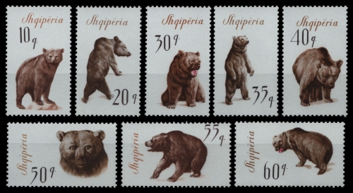 Albanien 1965 - Mi-Nr. 1010-1017 ** - MNH - Bären / Bears