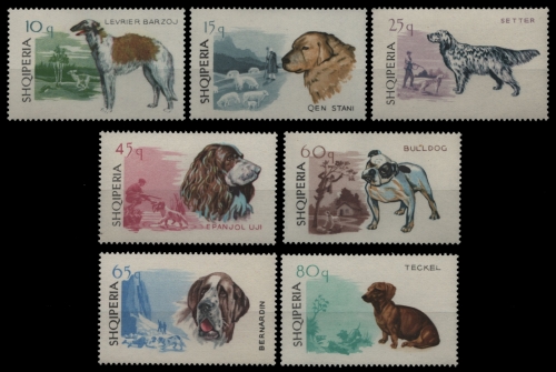 Albanien 1966 - Mi-Nr. 1104-1110 ** - MNH - Hunde / Dogs