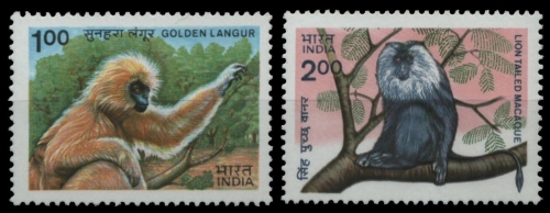 Indien 1983 - Mi-Nr. 962-963 ** - MNH - Affen / Monkeys