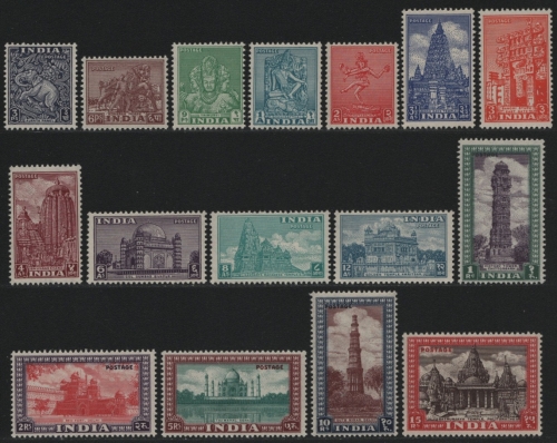 Indien 1949 - Mi-Nr. 191-206 ** - MNH - Baudenkmäler