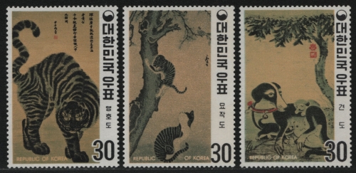 Korea 1970 - Mi-Nr. 739-741 A ** - MNH - Gemälde / Paintings (II)
