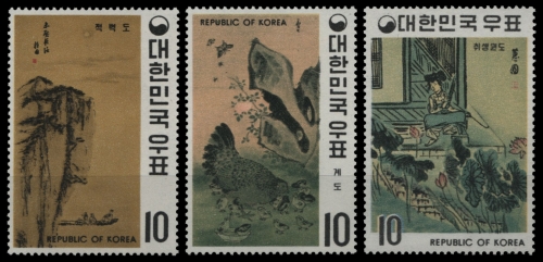 Korea 1970 - Mi-Nr. 747-749 A ** - MNH - Gemälde / Paintings