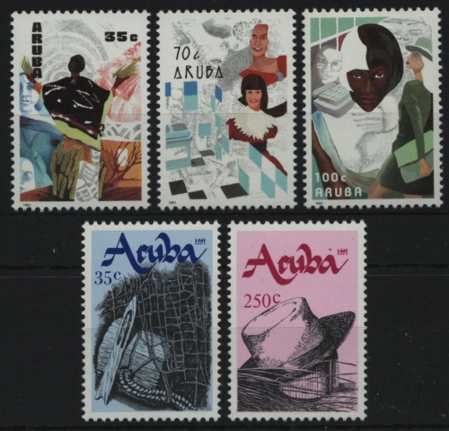 Aruba 1991 - Mi-Nr. 89-91 & 95-96 ** - MNH - 2 Ausgaben