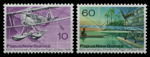 Papua-Neuguinea 1976 - Mi-Nr. 312-313 ** - MNH - Flugzeuge / Airplanes