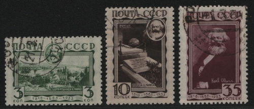 Russia / Sowjetunion 1933 - Mi-Nr. 424-426 gest / used - Karl Marx