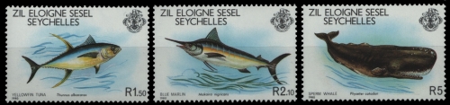 Äußere Seychellen 1980 - Mi-Nr. 20-22 ** - MNH - Meerestiere / Marine life
