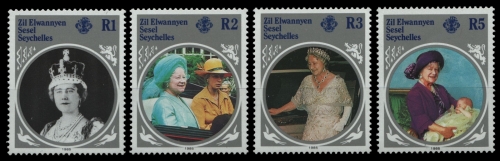 Äußere Seychellen 1985 - Mi-Nr. 99-102 ** - MNH - Queen Mum
