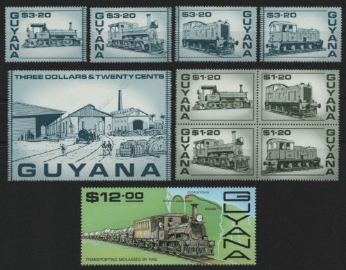 Guyana 1987 - Mi-Nr. 1917-1926 ** - MNH - Lokomotiven / Locomotives