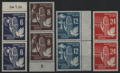 DDR 1950 - Mi-Nr. 276-279 ** - MNH - Paar - senkrecht