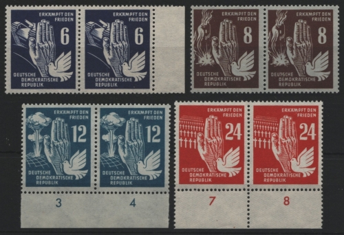 DDR 1950 - Mi-Nr. 276-279 ** - MNH - Paar - waagerecht