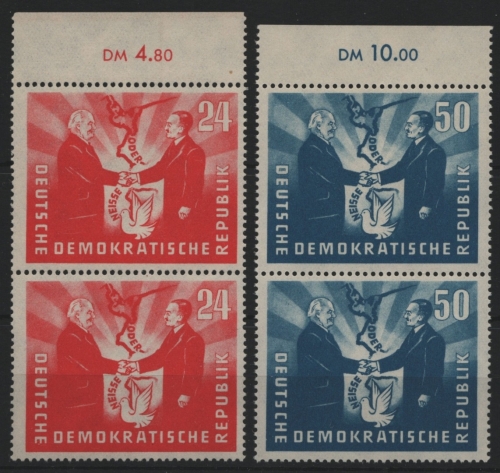 DDR 1951 - Mi-Nr. 284-285 ** - MNH - Paar - senkrecht