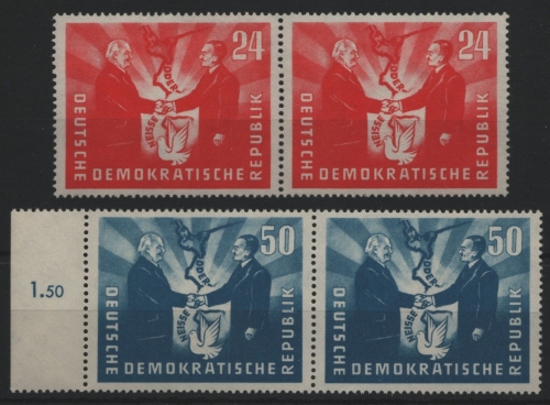 DDR 1951 - Mi-Nr. 284-285 ** - MNH - Paar - waagerecht