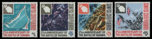 Gilbert und Ellice 1968 - Mi-Nr. 145-148 ** - MNH - Schlacht Taratawa Atoll