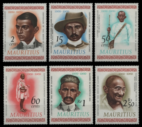 Mauritius 1969 - Mi-Nr. 349-354 ** - MNH - Mahatma Gandhi