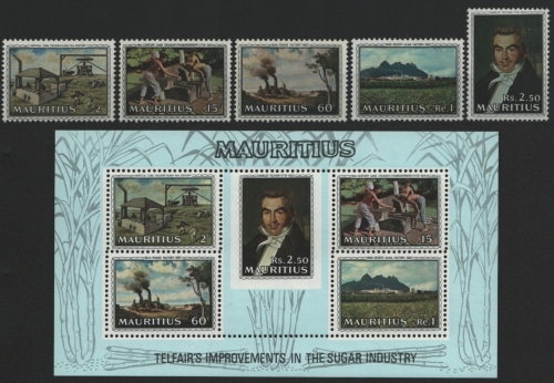 Mauritius 1969 - Mi-Nr. 355-359 & Block 2 ** - MNH - Zuckerindustrie