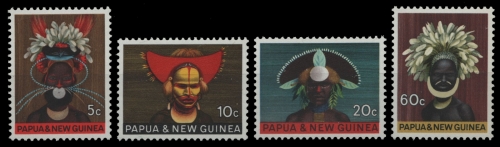 Papua-Neuguinea 1968 - Mi-Nr. 127-130 ** - MNH - Kopfschmuck