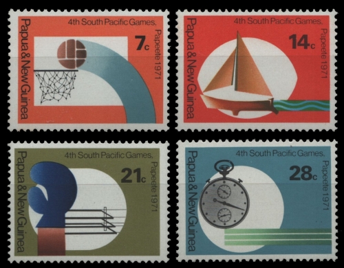 Papua-Neuguinea 1971 - Mi-Nr. 203-206 ** - MNH - Sportspiele Papeete 1971