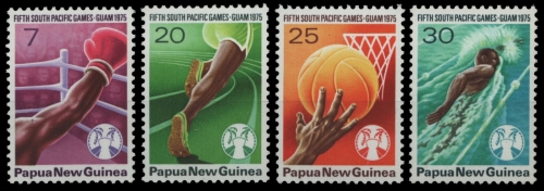 Papua-Neuguinea 1975 - Mi-Nr. 292-295 ** - MNH - Sportspiele Guam