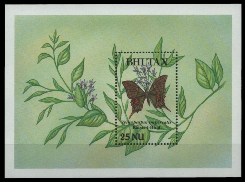 Bhutan 1990 - Mi-Nr. Block 242 ** - MNH - Schmetterlinge / Butterflies