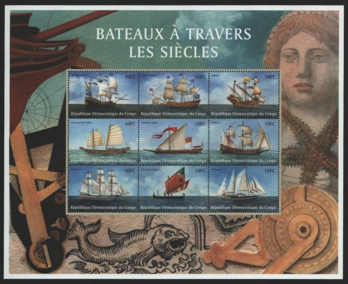 Kongo-Kinshasa 2001 - Mi-Nr. 1591-1599 ** - MNH - Schiffe / Ships