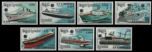 Kambodscha 1988 - Mi-Nr. 938-944 ** - MNH - Schiffe / Ships