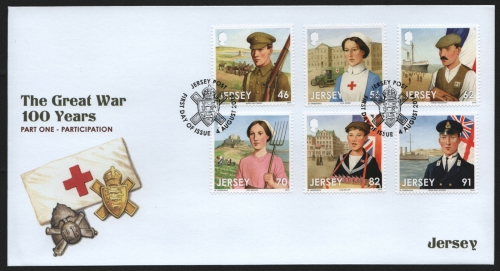 Jersey 2014 - Mi-Nr. 1831-1836 - FDC - Erster Weltkrieg / World War I