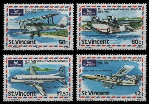 St. Vincent 1982 - Mi-Nr. 639-642 ** - MNH - Flugzeuge / Airplanes