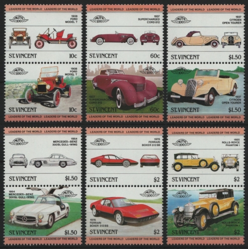 St. Vincent 1983 - Mi-Nr. 664-675 ** - MNH - Autos / Cars