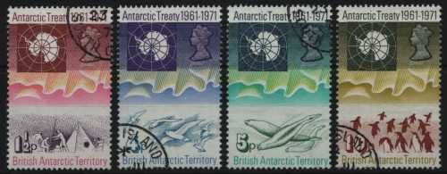 BAT / Brit. Antarktis 1971 - Mi-Nr. 39-42 gest / used - Antarktisvertrag
