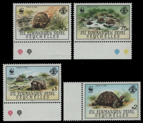Äußere Seychellen 1987 - Mi-Nr. 137-140 ** - MNH - Schildkröte / Tortoise (I)