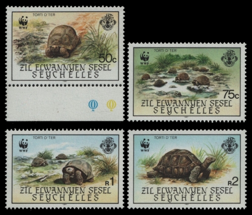 Äußere Seychellen 1987 - Mi-Nr. 137-140 ** - MNH - Schildkröte / Tortoise (II)