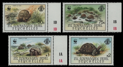 Äußere Seychellen 1987 - Mi-Nr. 137-140 ** - MNH - Schildkröte / Tortoise (III)