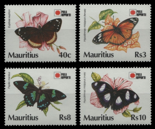 Mauritius 1991 - Mi-Nr. 730-733 ** - MNH - Schmetterlinge / Butterflies