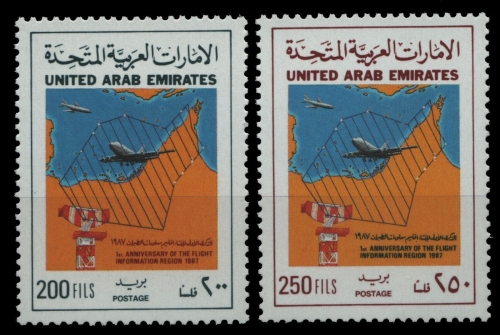 Ver. Arabische Emirate 1987 - Mi-Nr. 221-222 ** - MNH - Flugzeuge / Airplanes