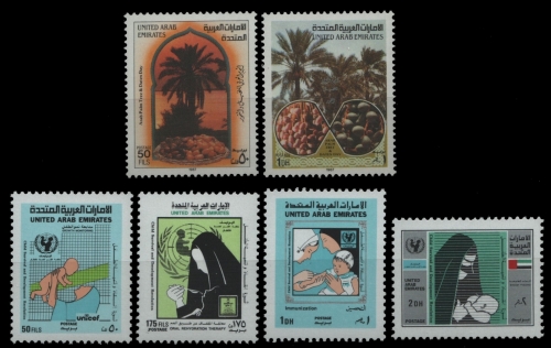 Ver. Arabische Emirate 1987 - Mi-Nr. 231-232 & 233-236 ** - MNH - 2 Ausgaben