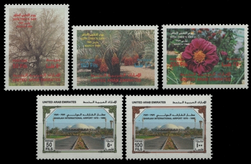 Ver. Arabische Emirate 1989 - Mi-Nr. 264-266 & 267-268 ** - MNH - 2 Ausgaben