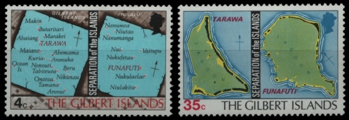 Gilbert und Ellice 1976 - Mi-Nr. 262-263 ** - MNH - Tuvalu und Gilbert