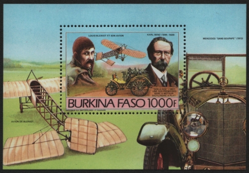 Burkina Faso 1985 - Mi-Nr. Block 102 A ** - MNH - Auto & Flugzeug