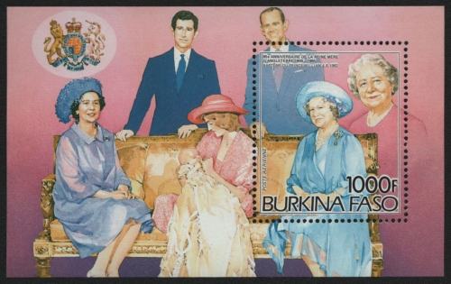 Burkina Faso 1985 - Mi-Nr. Block 95 A ** - MNH - Queen Mum
