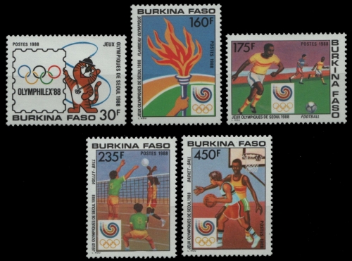 Burkina Faso 1988 - Mi-Nr. 1166-1170 ** - MNH - Olympia Seoul